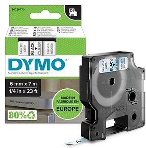 Thumbnail - DYMO Schriftband D1 43610 S0720770, 6 mm schwarz auf transparent