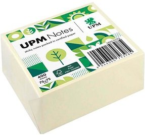 UPM Notes Haftnotizen doppelte Haftung gelb, 1 Würfel