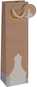 5 SIGEL Geschenktüten für Flaschen Polar bear with shooting star Motiv 10,0 x 35,0 cm