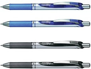 Pentel EnerGel BL77 Gelschreiber schwarz, blau 0,35 mm, Schreibfarbe: farbsortiert, 4 St.