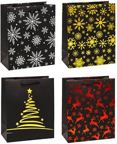 TSI Geschenktüten PREMIUM Weihnachten Motiv sortiert 26,0 x 32,0 cm, 12 St.