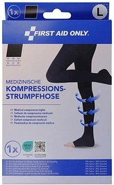 Thumbnail - FIRST AID ONLY® Kompressionsstrumpfhose, offene Spitze schwarz Größe L 1 St.