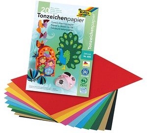 Thumbnail - folia Tonpapier farbsortiert 130 g/qm 20 Blatt