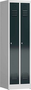 Thumbnail - ClassiX Spind anthrazit, lichtgrau X-510108, 2 Schließfächer 50,0 x 50,0 x 180,0 cm