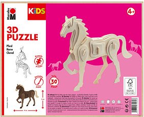 Thumbnail - Marabu KiDS Pferd 3D-Puzzle, 30 (bemalbar) Teile