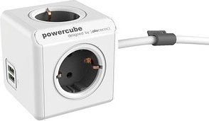 Thumbnail - allocacoc PowerCube Extended DUO USB 2-fach Steckdosenwürfel 1,5 m weiß mit USB-Buchse