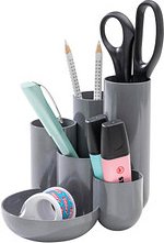 HAN Schreibtisch-Organizer CAMPUS dunkelgrau Polystyrol 6 Fächer 13,1 x 15,4 x 13,7 cm