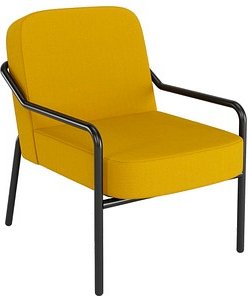 medso powered by PAPERFLOW Sessel MEDSO M Rund gelb schwarz Kunststoff 58,0 x 74,3 x 73,6 cm, 1 St.