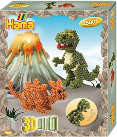 Hama® Bügelperlen Set 3D Dino mehrfarbig