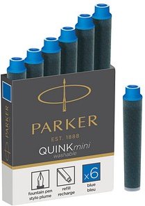 PARKER QUINKmini Tintenpatronen für Füller blau, 6 St.