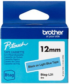 brother Schriftband Btag BTAGL31, 12 mm schwarz auf blau