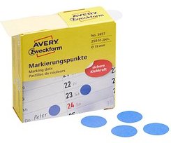 Thumbnail - AVERY Zweckform Klebepunkte 3857 blau Ø 19,0 mm, 250 St.