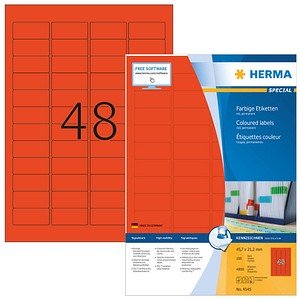 Thumbnail - HERMA Etiketten 4545 rot 45,7 x 21,2 mm, 100 Blatt