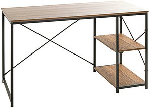 Thumbnail - HAKU Möbel Schreibtisch schwarz, eiche rechteckig, Wangen-Gestell schwarz 120,0 x 60,0 cm