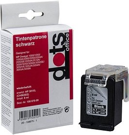 dots schwarz Druckerpatrone kompatibel zu HP 301XL (CH563EE)