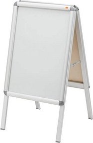 nobo Kundenstopper silber DIN A2 2 Fächer 47,5 x 48,5 x 85,0 cm, 1 St.