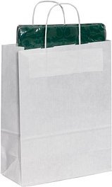 VP Papier-Tragetaschen Toptwist weiß 24,0 x 31,0 cm, 50 St.