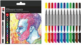 Thumbnail - Marabu Graphix Significant Permanentmarker-Set farbsortiert 1,0 - 2,0 mm, 12 St.