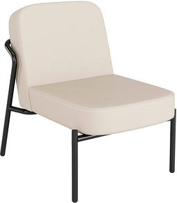 medso powered by PAPERFLOW Sessel MEDSO S Rund creme schwarz Kunstleder 58,0 x 74,3 x 73,6 cm, 1 St.