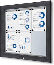 Showdown® Displays Schaukasten Premium grau 6x DIN A4