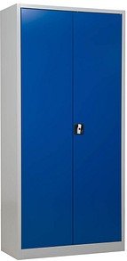 Gürkan Stahlschrank 100162 lichtgrau, enzianblau 4 Fachböden 92,0 x 42,0 x 195,0 cm, aufgebaut, 1 St.