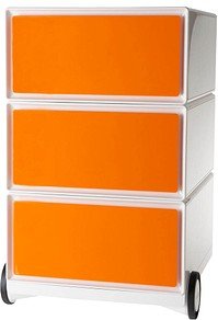 Thumbnail - PAPERFLOW easyBox Rollcontainer weiß, orange 3 Auszüge 39,0 x 43,6 x 64,2 cm