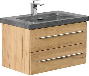 POSSEIK Waschbecken mit Unterschrank YAMO 75 eiche gold 75,0 x 45,0 x 50,0 cm