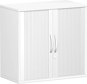 Thumbnail - geramöbel Flex Rollladenschrank weiß, silber 1 Fachboden 80,0 x 42,5 x 79,8 cm