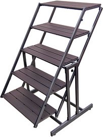 Garden Pleasure Blumentreppe TABORA Metall dunkelbraun rechteckig 70,2 x 131,0 cm, 1 St.