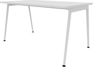 Quadrifoglio X3 Schreibtisch weiß rechteckig, 4-Fuß-Gestell weiß 140,0 x 80,0 cm