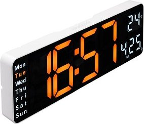 Thumbnail - hama digitale Wanduhr Santa Cruz weiß Kunststoff 32,0 x 10,0 cm