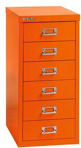 BISLEY MultiDrawer™ L296 Schubladenschrank orange 6 Schubladen 27,8 x 38,0 x 59,0 cm, 1 St.