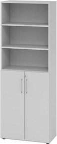 Thumbnail - HAMMERBACHER Regalschrank Mirakel, V968T3/5/5/BS lichtgrau 80,0 x 42,0 x 215,6 cm