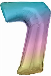amscan® Folienballon Zahl 7 regenbogen, 1 St.