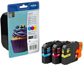 Thumbnail - brother LC-123C/M/Y cyan, magenta, gelb Druckerpatronen, 3er-Set