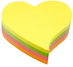 inFO Herz Haftnotizen 5823-39 farbsortiert, 1 Block