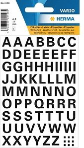 Thumbnail - HERMA Klebebuchstaben 4158 Buchstaben A-Z, schwarz 10,0 x 10,0 mm, 63 Etiketten