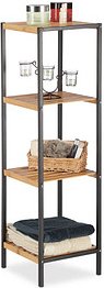 Thumbnail - relaxdays Beistellregal braun/schwarz 30,0 x 30,0 x 104,0 cm, 1 St.