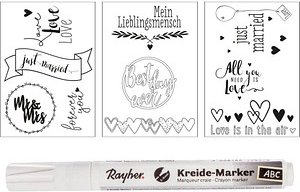 Rayher Fensterbilder Malvorlagen Hochzeit & Liebe weiß/schwarz