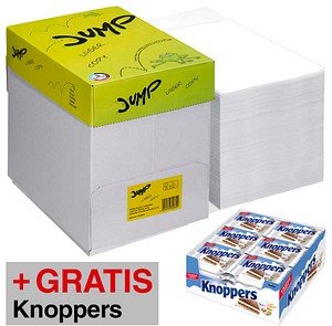 AKTION: JUMP Kopierpapier COPY/LASER DIN A4 80 g/qm 2x 2.500 Blatt + GRATIS Knoppers® Haselnuss-Schnitten 24 St.