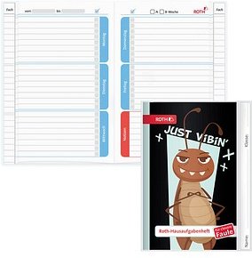 ROTH Hausaufgabenheft Stinkefinger für clevere Faule liniert DIN A5 ohne Rand, 104 Blatt