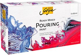 KREUL Pouring Acrylfarben farbsortiert, 6 St.