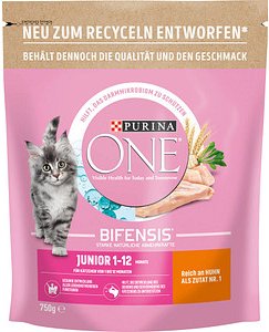 PURINA ONE® Katzen-Trockenfutter Junior reich an Huhn und Vollkorn-Getreide 750,0 g