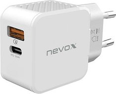 nevox USB PD TYPE C + QC3.0 / PPS Ladeadapter weiß, 30 Watt