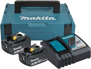 makita Werkzeugakkus mit Schnellladegerät Power Source Kit Lithium-Ionen 2x 3,0 Ah