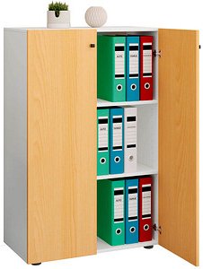 VCM my office Aktenschrank XL Lona, 919104 buche, weiß 2 Fachböden 70,0 x 39,0 x 110,0 cm