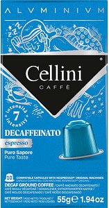Cellini DECAFFEINATO Kaffeekapseln, Arabica- und Robustabohnen 10 Portionen