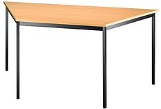 Thumbnail - HAMMERBACHER Konferenztisch buche Trapezform, Vierkantrohr schwarz, 160,0 x 69,3 x 72,0 cm