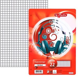 herlitz Ringbucheinlagen A4 kariert, 100 Blätter