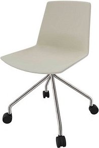 Thumbnail - Quadrifoglio Besucherstuhl Clue beige, weiß Stoff, 1 St.